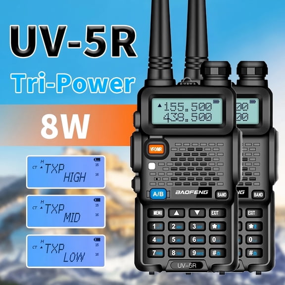WICJIE UV-5R Ham Radio Walkie Talkies Long Range Handheld Dual Band Rechargeable Two Way Radio (2Pack)