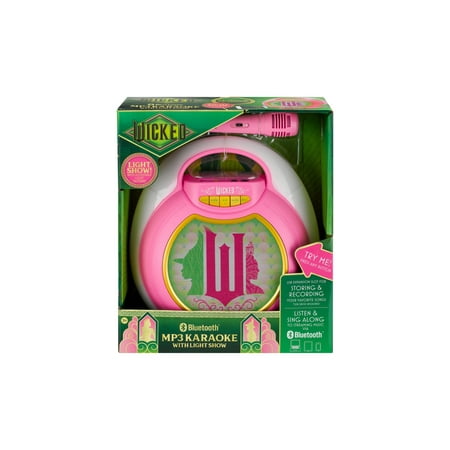 WICKED, Bluetooth Karaoke Machine with Lights and Corded Microphone, Children Ages 3 and Up