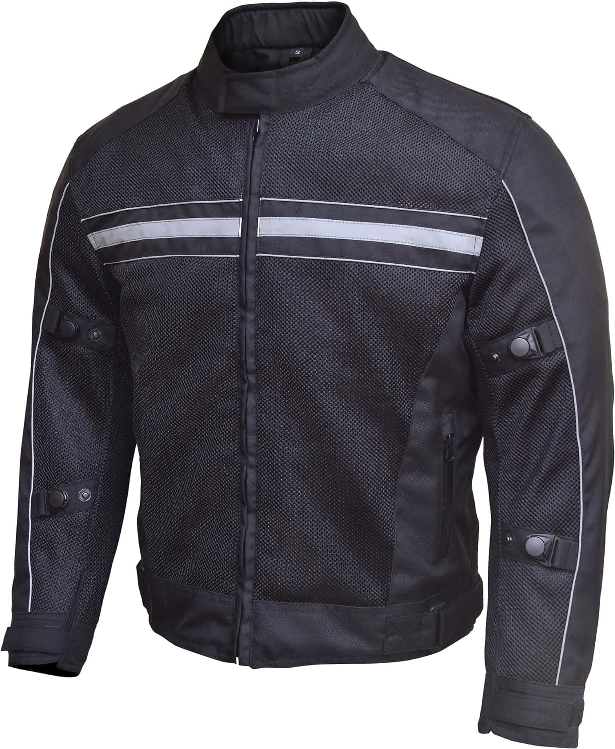 WICKED STOCK Men's Motorcycle Jacket - CE Level1 Reflective Summer Biker Jacket with Adjustable Cuffs \u0026 Waist Belt - Lightweight \u0026 Comfortable Mesh Motorcycle Jacket with Armor