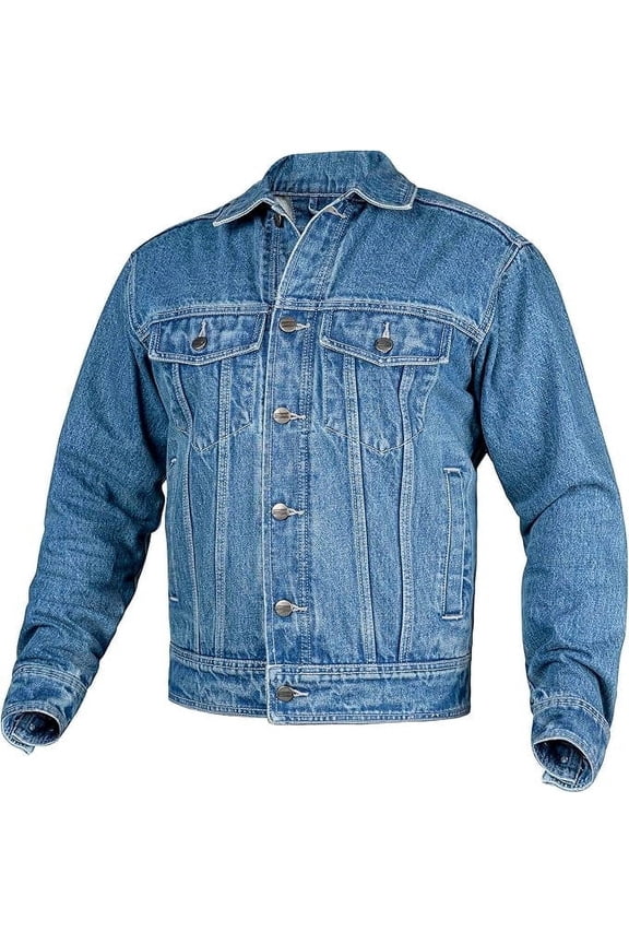Motorcycle Jacket Men-Jeans Jacket motorcycle-Trucker Jacket for Men-Denim Casual Rugged Wear Riding Jacket