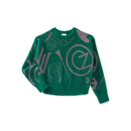 Wicked: For Good Girls Graphic Eyelash Knit Glitter Sweater, Sizes 4-16