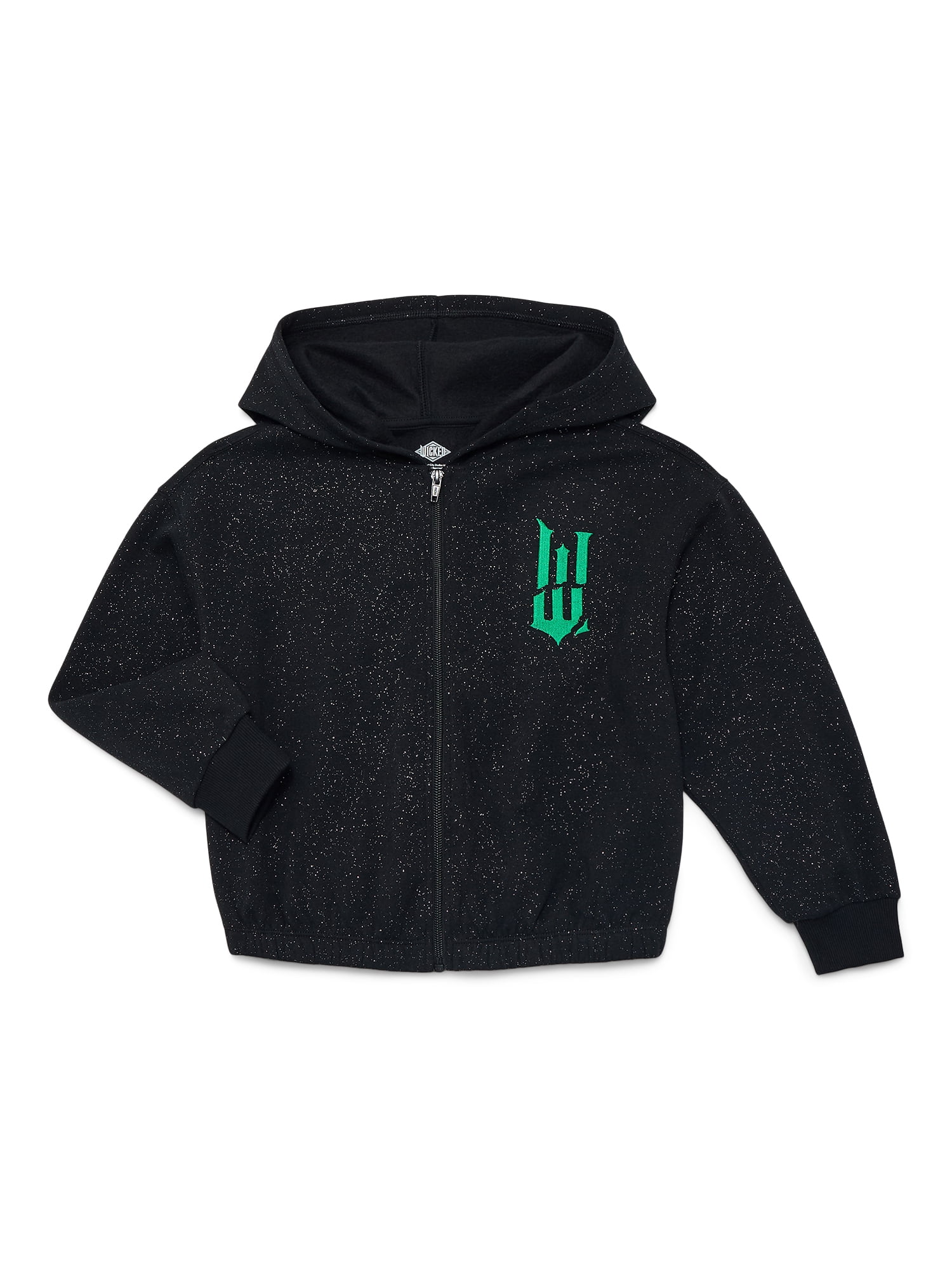 Wicked: For Good Little and Big Girls' Elphaba Glittering Galaxy Graphic Fleece Hoodie Sweatshirt, Sizes 4-16