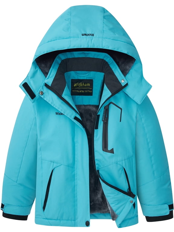 Girl's Waterproof Ski Jacket Winter Warm Fleece Lined Snow Windproof Jackets Removable Hood Ski Coat for Kids