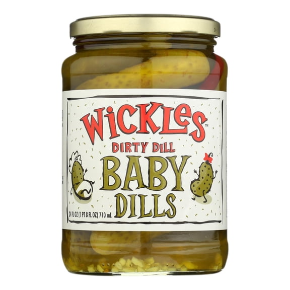 WICKLES - Dirty Dill Pickles - 24 Oz, Case of 6