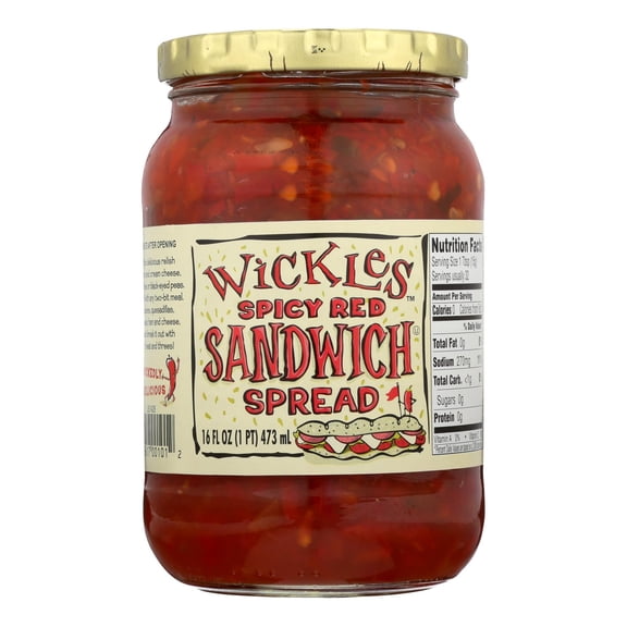 WICKLES - Wickle's Spicy Sandwich Spread for Flavorful Meals - 16 Oz, Case of 6