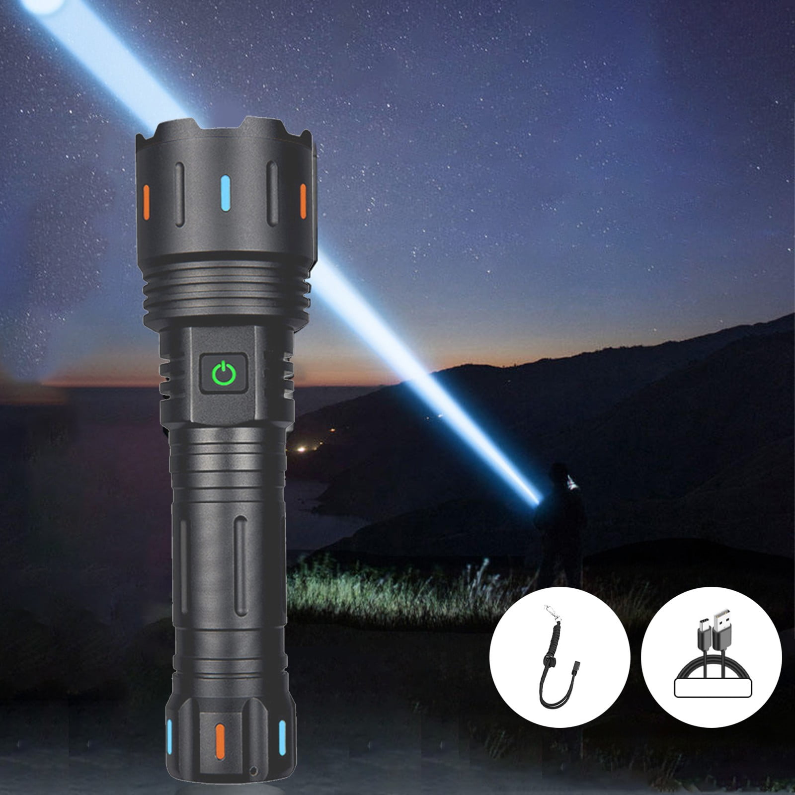 WICVIK 30W Fluorescent Strong Light Flashlight Lighting Aluminum Alloy