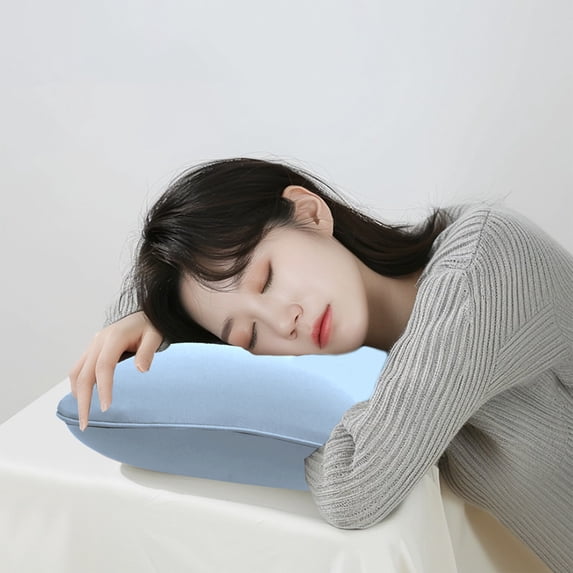 WICVIK Ice Silk Home Office Duple-Use Memory Foam Recliner Small Pillow Neck Headrest Chair Pillow Car Seat Cervical Pillow Cushion Neck Protection