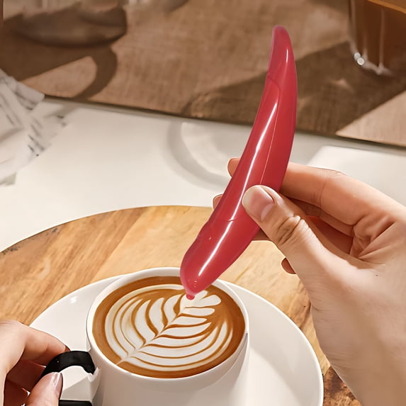 WICVIK Latte Art Pen, White Spice Pen Electric Coffee Pen for Latte & Food DIY, Works with Cinnamon, Salt, White sugar, Fine Coffee Grinds