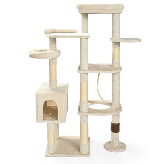 Vibrant Life Heavy Duty 8-Level 61" Cat Tree with Condo, Beige
