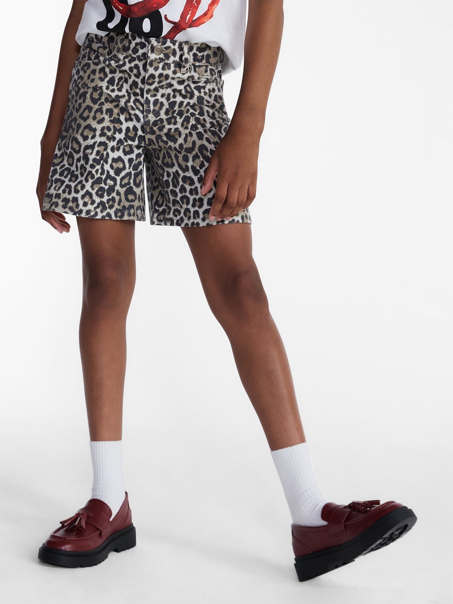 Weekend Academy Girls Printed Baggy Jean Shorts, Sizes 4-18