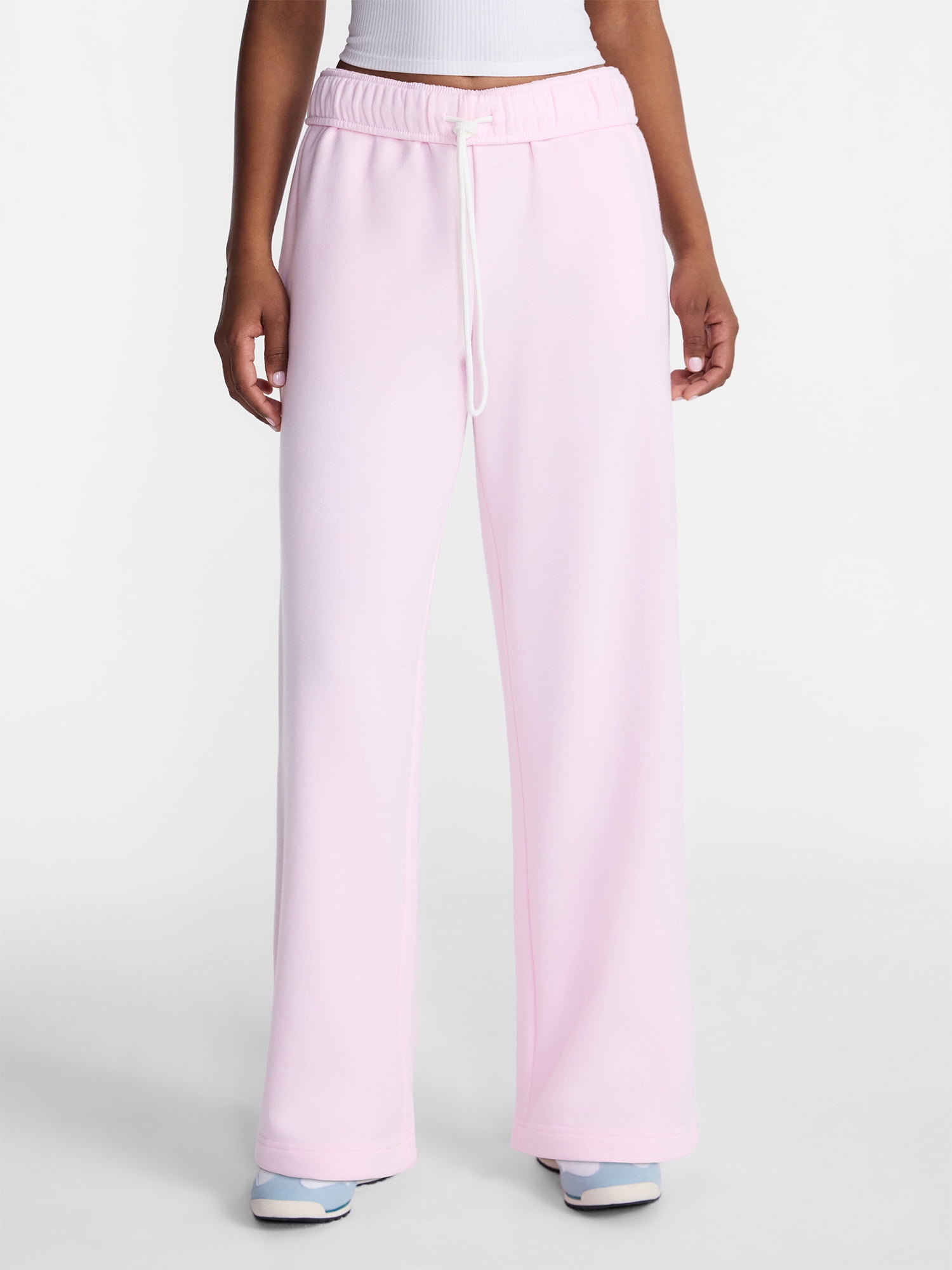No Boundaries Soft Fleece Wide Leg Pants, 30” Inseam, 1 or 2-Pack, Women’s XXS-4X