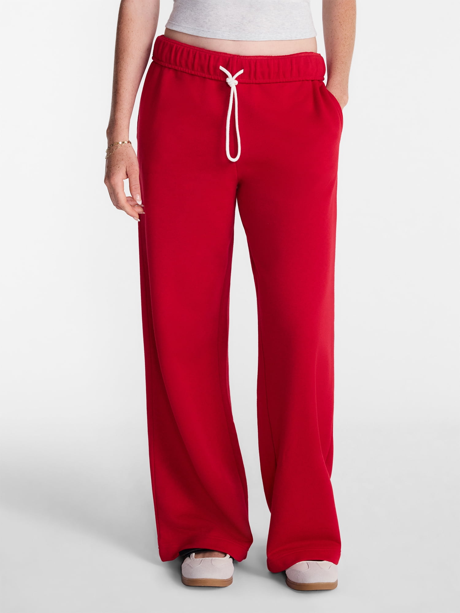 No Boundaries Soft Fleece Wide Leg Pants, 30” Inseam, 1 or 2-Pack, Women’s XXS-4X