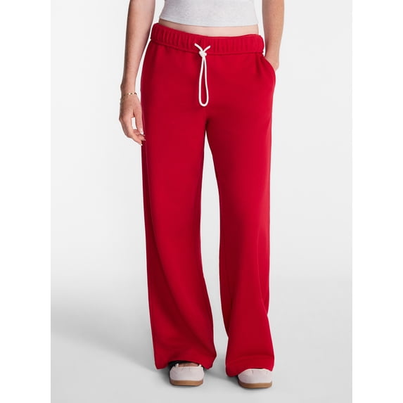 No Boundaries Soft Fleece Wide Leg Pants, 30” Inseam, 1 or 2-Pack, Women’s XXS-4X