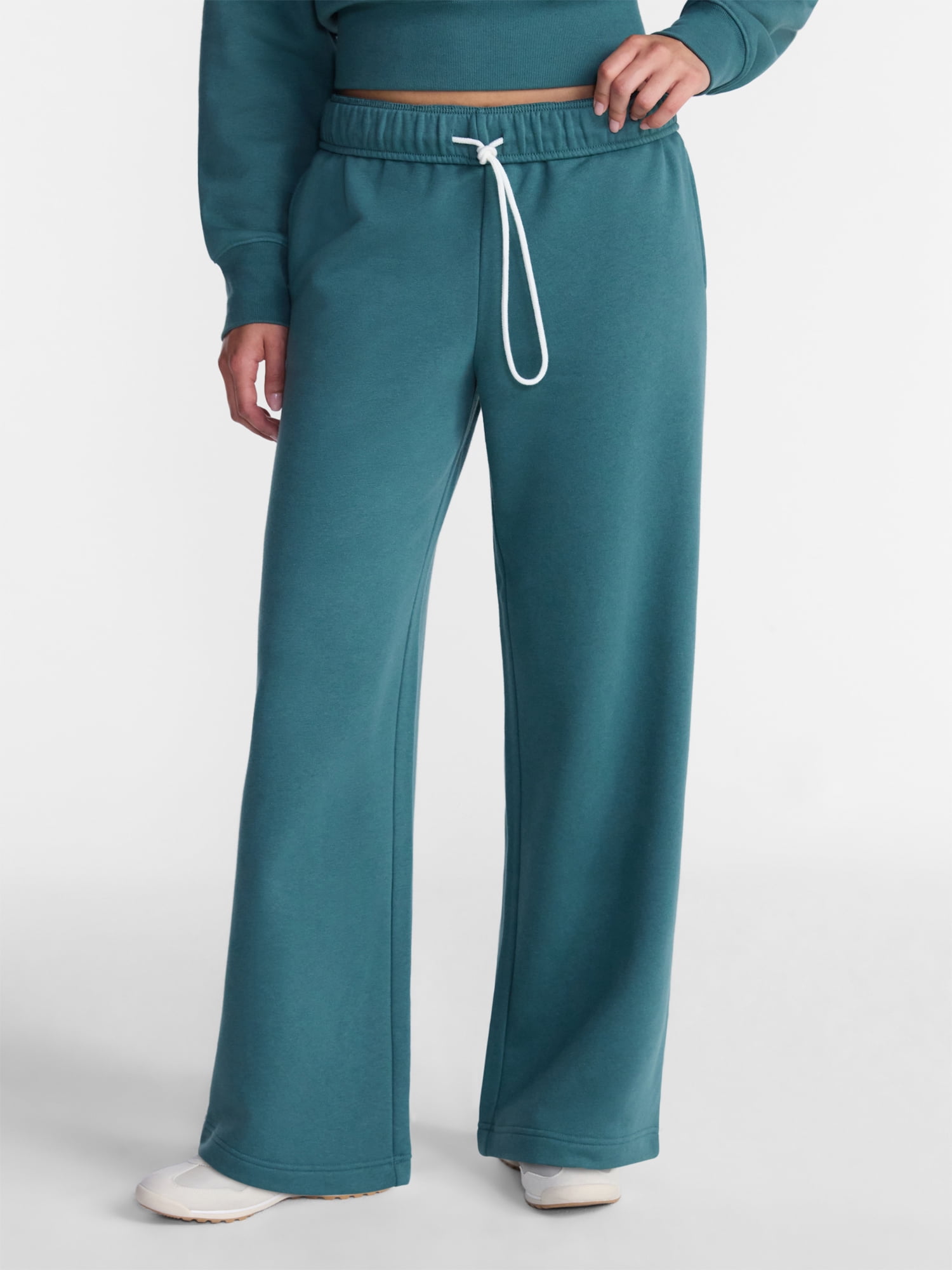 No Boundaries Soft Fleece Wide Leg Pants, 30” Inseam, 1 or 2-Pack, Women’s XXS-4X