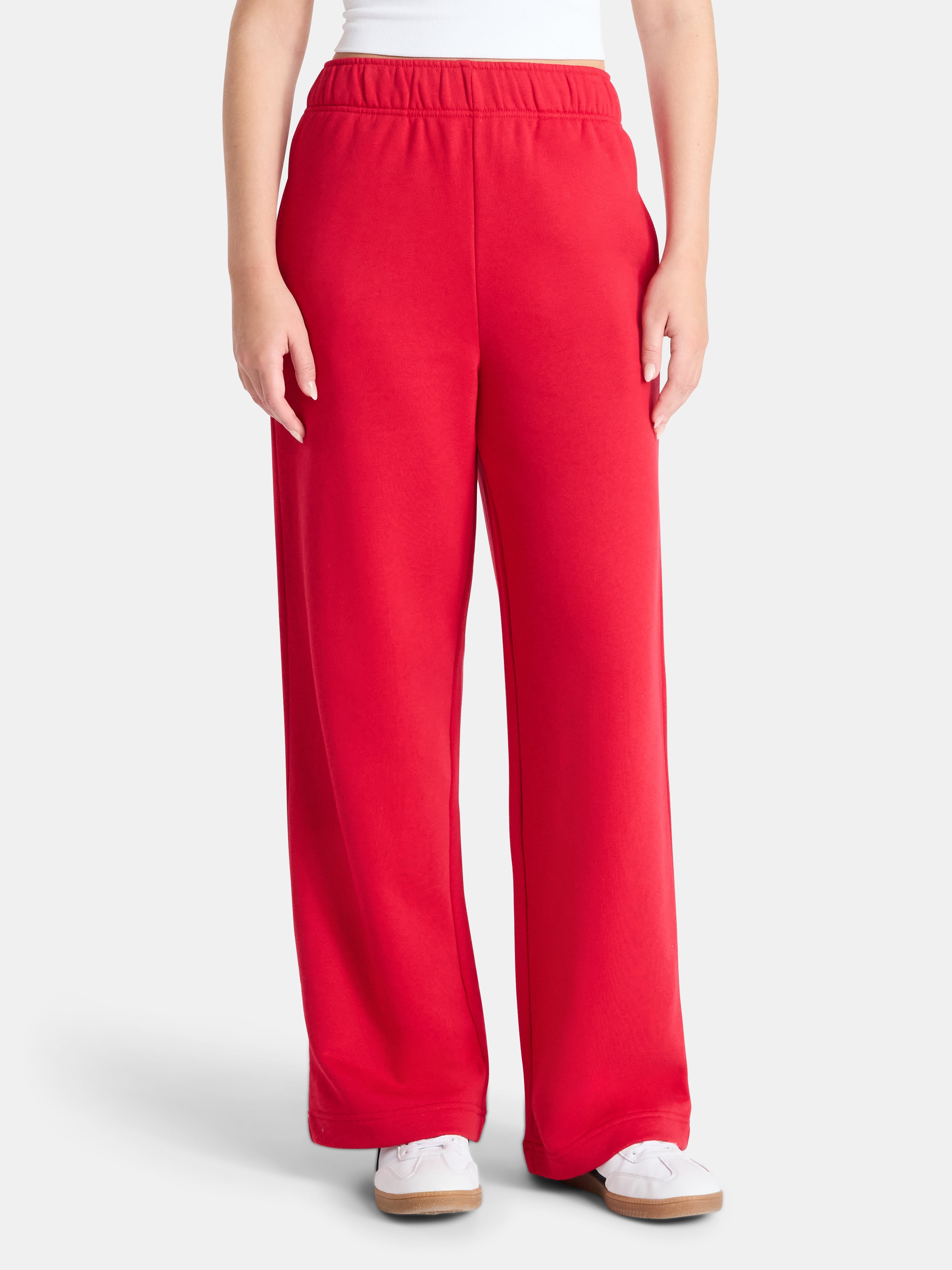 No Boundaries Soft Fleece Wide Leg Pants, 30” Inseam, 1 or 2-Pack, Women’s XXS-4X