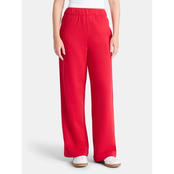 No Boundaries Soft Fleece Wide Leg Pants, 30” Inseam, 1 or 2-Pack, Women’s XXS-4X
