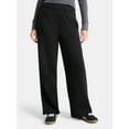 thumbnail image 1 of No Boundaries Soft Fleece Wide Leg Pants, 30” Inseam, 1 or 2-Pack, Women’s XXS-4X, 1 of 5