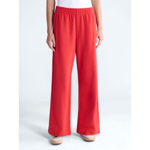 Free Assembly Women's and Women's Plus Wide Leg Sueded Terry Sweatpants, 30" Inseam, Sizes XS-4X