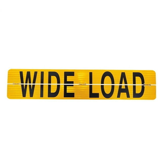 WIDE LOAD Aluminum Center Hinged Sign 60" (L) x 12" (H) 0.08 (w) for Trucks and Trailers Made in USA