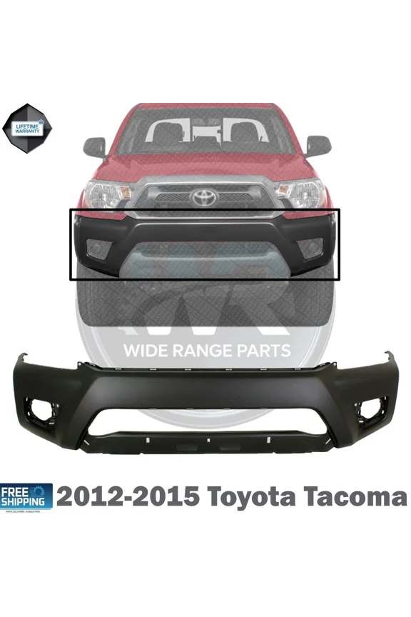 Front Bumper Textured Plastic Direct Replacement Compatible With 2012-2015 Toyota Tacoma TO1000384