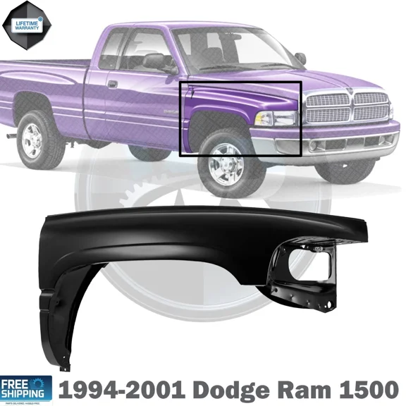 WIDE RANGE PARTS Front Fender Right Passenger Side Direct Replacement Compatible With 1994-2001 Dodge Ram 1500 CH1241186