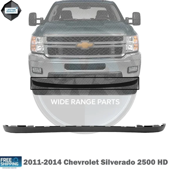 WIDE RANGE PARTS Front Lower Valance Extension Direct Replacement Compatible With 2011-2014 Chevy Silverado 2500 HD
