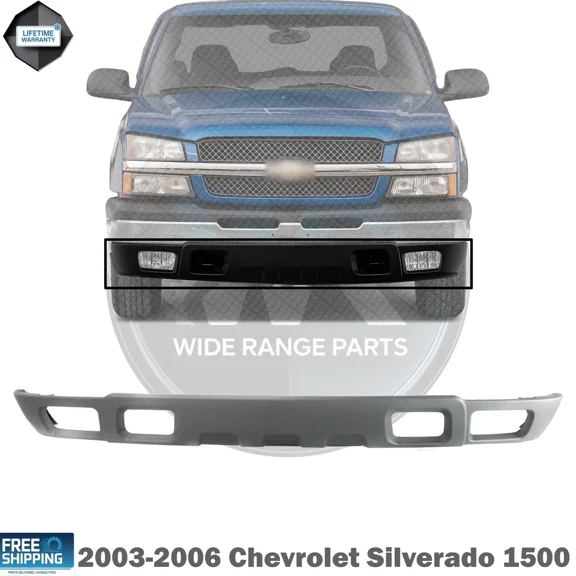 WIDE RANGE PARTS New Front Bumper Lower Valance Textured Direct Replacement Compatible With 2003-2006 Chevrolet Silverado 1500