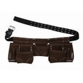 thumbnail image 1 of WIDEBROWN 11-Pocket Double-Stitched Suede Brown Leather Tool Belt up to 52-inch Waist, 1 of 1