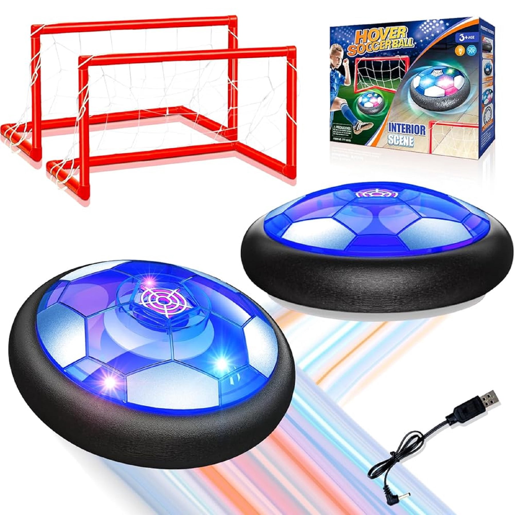 WIDELAND 2 in 1 Hover Soccer Ball (Set of 2), USB Rechargeable Air ...