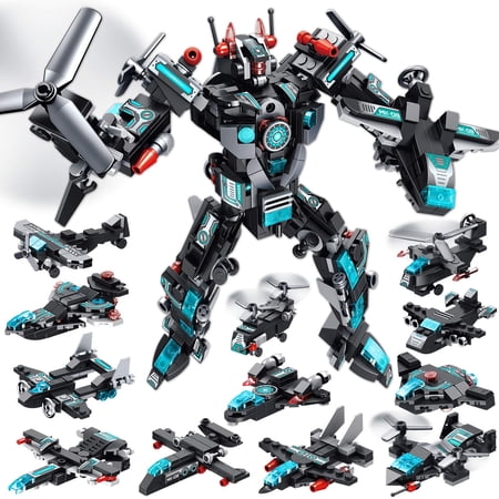 WIDELAND 25-in-1 Transforming Robot Building Blocks Set Compatible with Lego, Cool STEM Science Educational Construction Set, Ideal Birthday Gift for boys 6-14