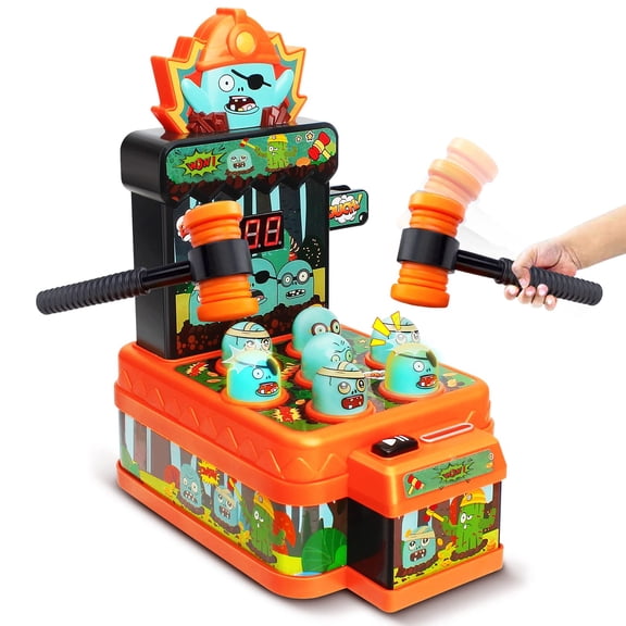 WIDELAND Halloween Kids Toy, WIDELAND Zombie Whack Game, Mini Electronic Arcade Hammer Toy, Interactive Pounding Game for Ages 3+, Halloween Party & Birthday Gift for Boys Girls