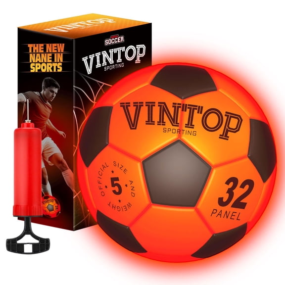 WIDELAND Light Up Soccer Ball - Glow in The Dark LED Soccer Balls Size 5 with Pre-Installed Batteries, Indoor Outdoor Night Sports Toys, Perfect Soccer Gifts for Boys Teens Kids Ages 8-12+