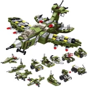 WIDELAND Military Plane Building Blocks Kit, Fighter Jet Toy Compatible with Lego, 25-in-1 Army Airplane Construction Set, Birthday Gifts for Boys 6-12 and Adults