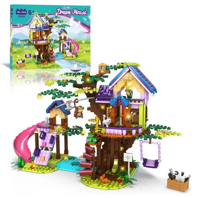 WIDELAND Friends Treehouse Building Set with LED Lights Compatible with ...
