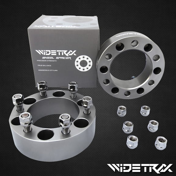 WIDETRAX 2" 6x139.7 or 6x5.5" Wheel Spacers Adapters 14x1.5 Studs Lug Nuts Included Titanium Finish 6061 T6 Billet Aluminum 1 Pair 50mm