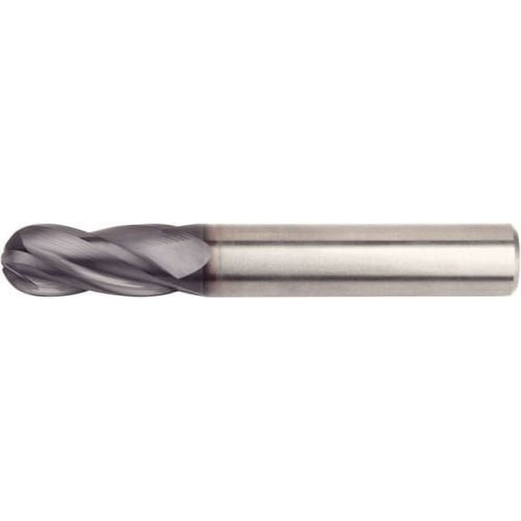 WIDIA Hanita I4B0219T062R VariMill I4B GP Rough/Finish End Mill, Ball Nose, 0.625' LOC, 0.2188' Cutting Dia, Carbide, TiAlN Coating, RH Cut, 4FL