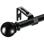 WIDYANA Black Curtain Rods for Windows 30 to 48 inches with Adjustable Brackets, 5/8" Diameter