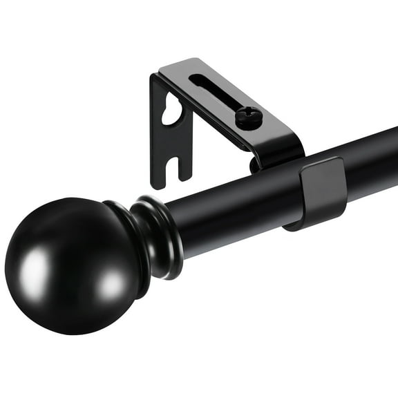 WIDYANA Black Curtain Rods for Windows 84 to 120 inches with Adjustable Brackets, 5/8" Diameter