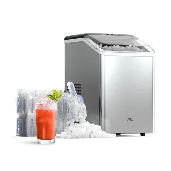 WIE 40lbs/Day Countertop Sonic-Style Chewable Nugget Ice Maker Silver