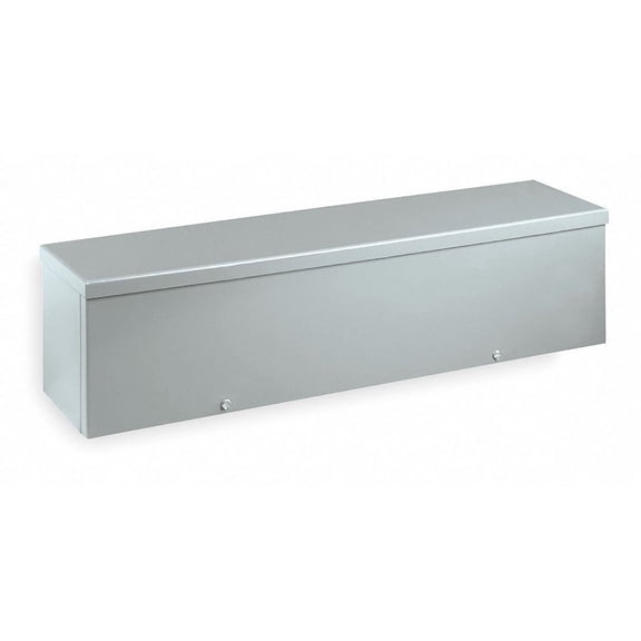 WIEGMANN 4"H x 12"W x 4"D Metallic Wiring Trough, Gray, Knockouts: Yes, Screws Closure Method