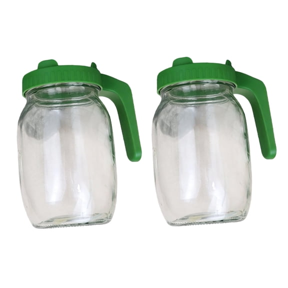 WIERPOP Clear Glass Sprouting Container, Wide Mouth 32 Jar With Green Lid Assembly, 86 mm Opening for Home Growing an