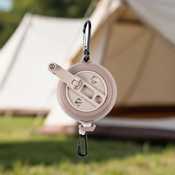 WIERPOP Temporary Drying Line Round Winding Reel, Portable Quick-Setup Design for Hotel Stays, Camp Laundry, Small Apartments