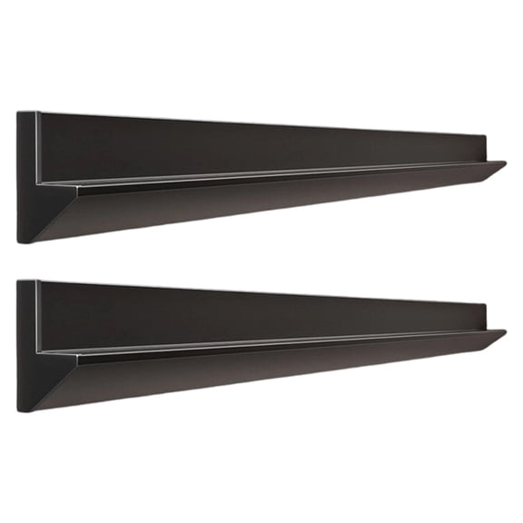 WIERPOP Wall Shelf Bracket Pair for Display or Storage Shelves, Aluminum Holder for Glass Shelf and Wood Board
