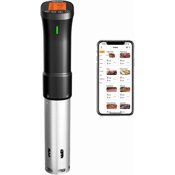 WIFI 2.4G Sous Vide Cooker 1000W Immersion Circulator with APP 14 Recipes,Alarm,Calibration & Timer, 3D Water Fast Heating Ultra-Quiet Sous Vide Machine