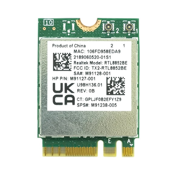 WIFI 6 Wi-Fi Adapter AX1800 RTL8852BE Wifi Card Dual-Band +Bluetooth-compatible5.2 M2-NGFF- Wlan Adapter