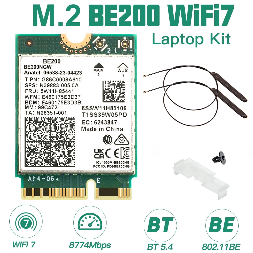 Intel Wifi Card Be200ngw Wifi Adapter Pc WiFi 7 Wireless BE200 NIC Card ...