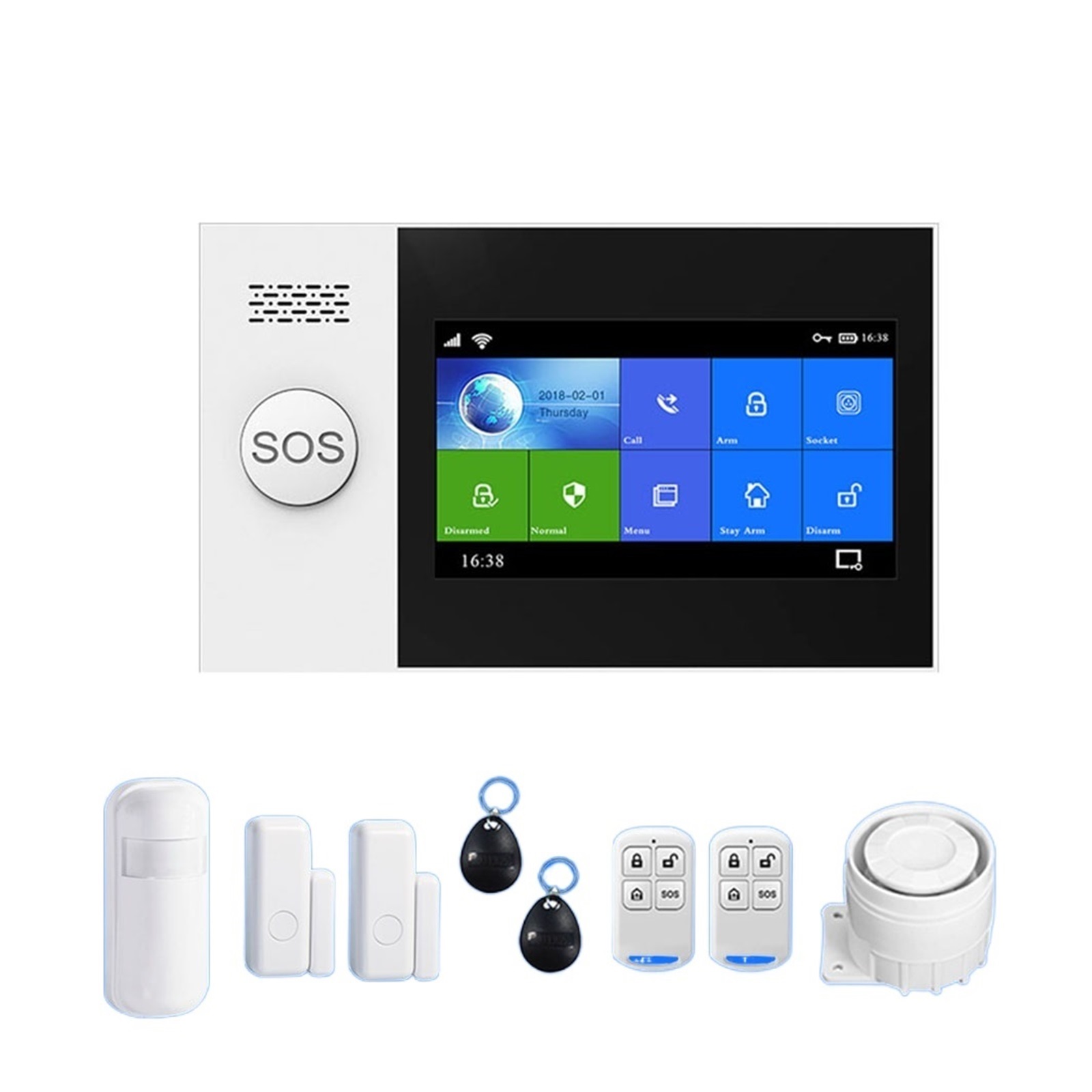 Security System Set WIFI GSM PG107 Burglar Alarm System Set for Home Wireless PIR Motion ...
