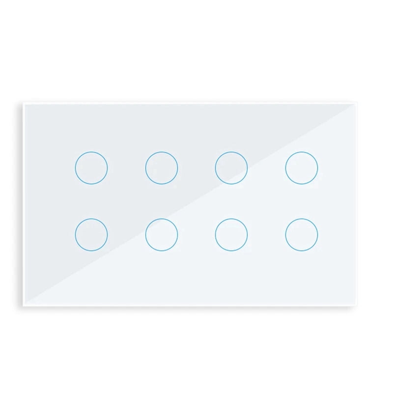 WIFI Smart Touch Light Wall Switch Interruptor Glass Panel 10 Gang Tuya Smart Life for Alexa Home White