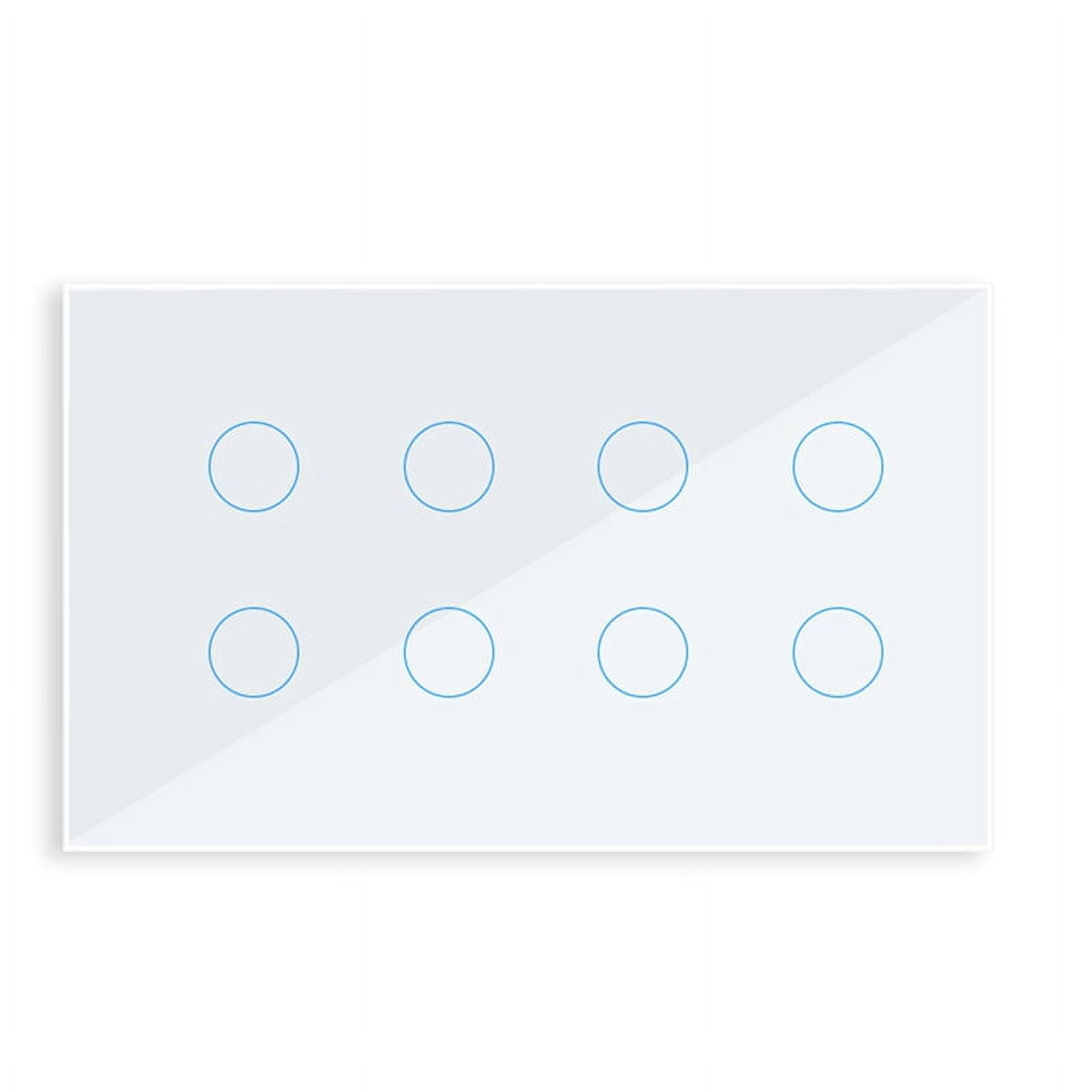 WIFI Smart Touch Light Wall Switch Interruptor Glass Panel 8 Gang Tuya Smart Life for Home White