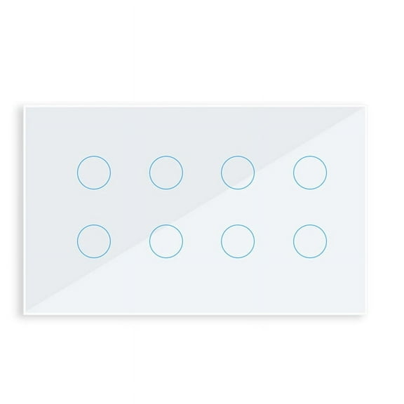 WIFI Smart Touch Light Wall Switch Interruptor Glass Panel 8 Gang Tuya Smart Life for Home White